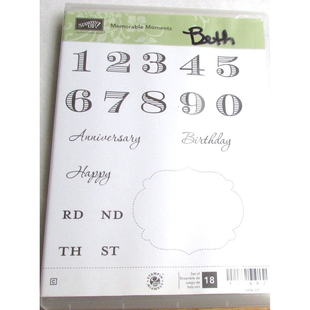 Stampin' Up Memorable Moments Number Rubber Stamp Set‎ Scrapbooking Cardmaking